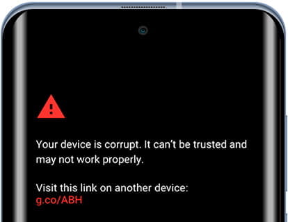 Your device is corrupt Android error
