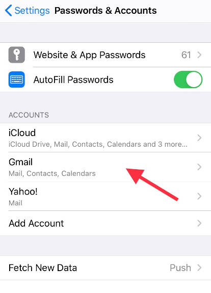 How to delete the Google account in Apple iPad Air 1