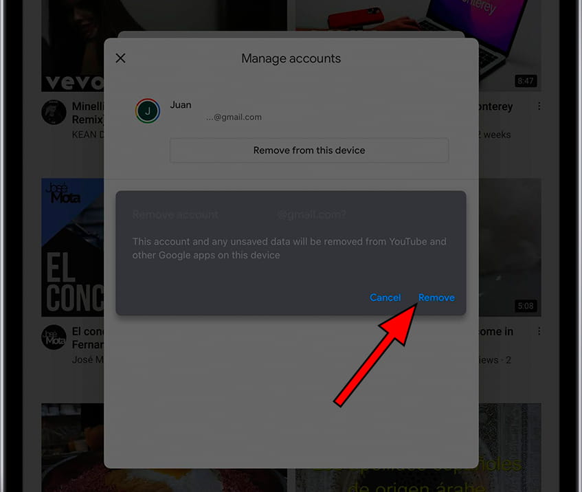 Confirm remove Google account from Apple iPad Pro 12.9 (2020)