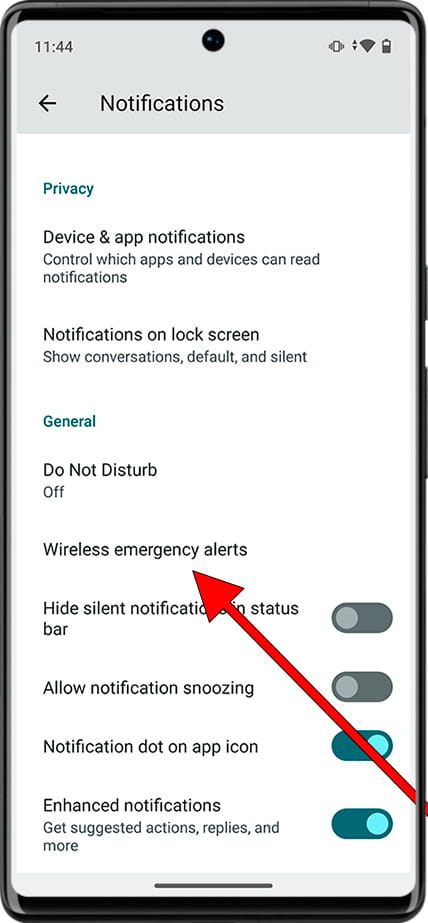 Wireless emergency alerts Android