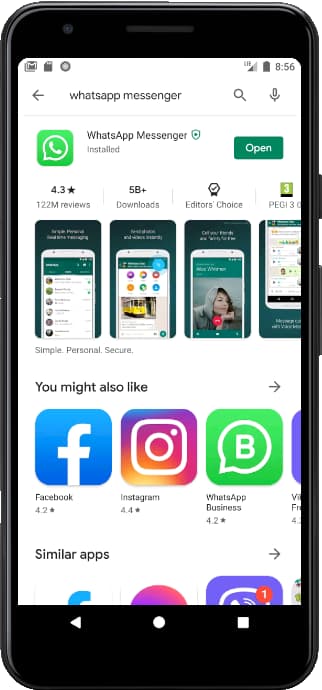 How to install WhatsApp in an Google Pixel 5