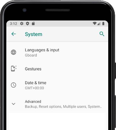 Languages & input Android