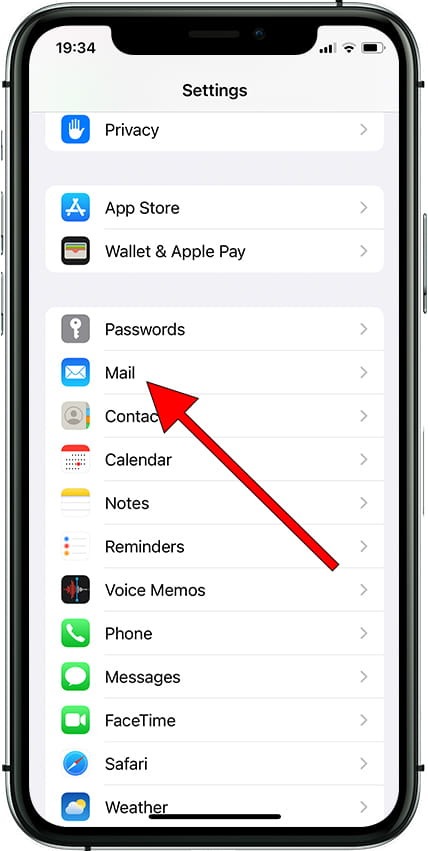 Mail configuration Apple iPhone 6s