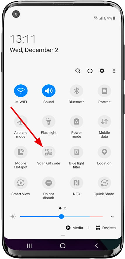 How to read capture QR codes a Samsung Galaxy S8