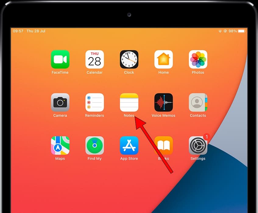 Notes app iPad Air (2022)