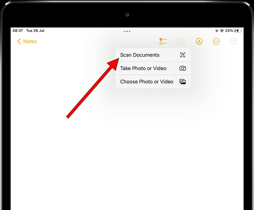 Scan documents iPad 9.7