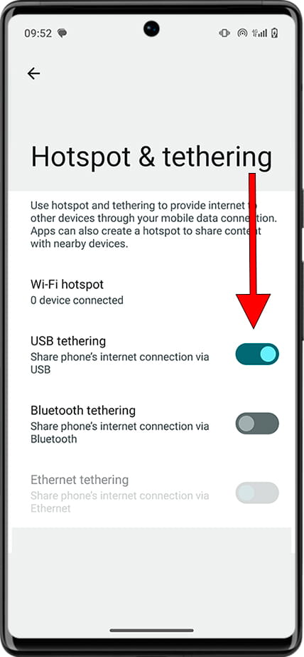 USB Tethering Android