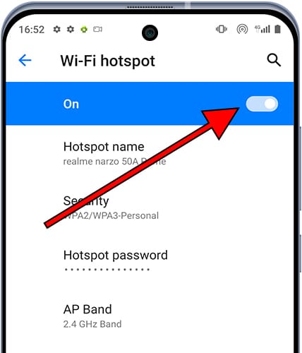 Activate Wi-Fi hotspot Android